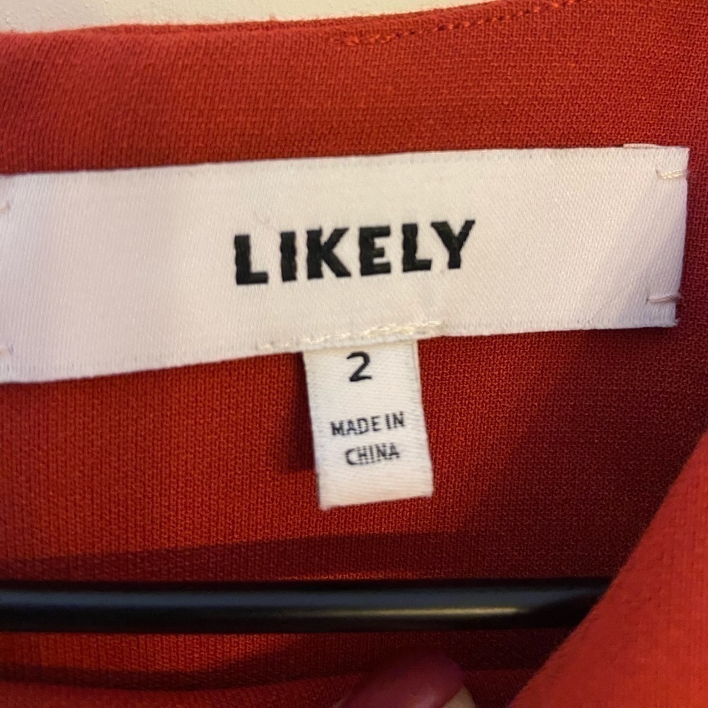 Likely Womens Manhattan Red Mini Dress size 2 Party Cocktail Boho Short Sleeve - Picture 5 of 8